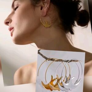 Bird Hoop Earrings Gold Plated | NWOT
